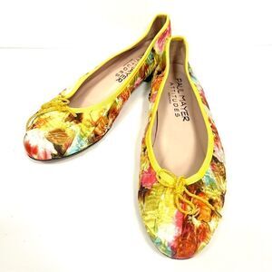 - Paul Mayer gorgeous bright yellow floral ballet flats 9.5